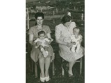 Mom and best friend Ilon with the 2 babies, 1947